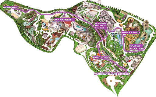 Mappa percorso viola fantasy Gardaland