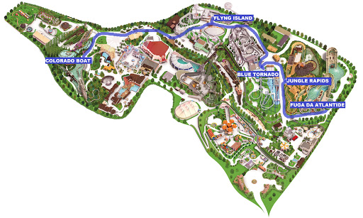 Mappa percorso blu misto Gardaland